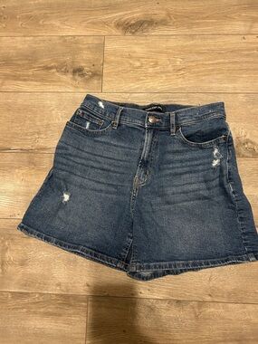 Calvin Klein Jeans Dark Blue Distressed Denim Shorts